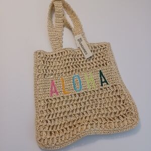 NEW Nobo Festival Straw Aloha Tote Bag